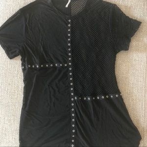 Emma & Sam LF Black Mesh Top - Size M